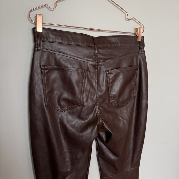 Gap Womens Vintage Slim High Rise Brown Leather Pants 30/10R Y2K Biker Western - Picture 7 of 8